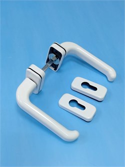 Гарнитур нажимной раздельный с накладками , белый (штифт 140 мм) 156.07