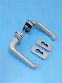 Гарнитур нажимной раздельный с накладками , серый  (штифт 140 мм) 0156.09