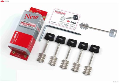 Комплект ключей для перекодировки  Cisa  "New Cambio" 06.520.51.1, (64 мм, 5 ключей) - фото 4570