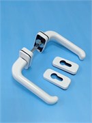 Гарнитур нажимной раздельный с накладками , белый (штифт 140 мм) 156.07