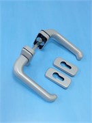 Гарнитур нажимной раздельный с накладками , серый  (штифт 140 мм) 0156.09