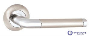 Ручка раздельная REX TL SN/CP-3 матовый никель/хром, квадрат 8*140 мм